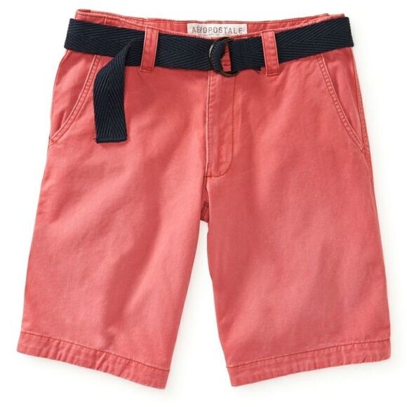 3/$20 | AEROPOSTALE Flat-Front Red Sunset Shorts, Size 27 - Picture 1 of 8